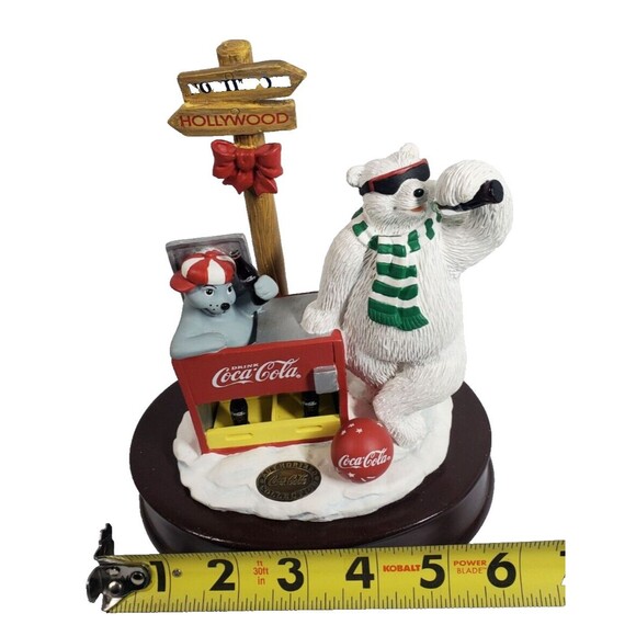 Vtg 1998 Coca-Cola "On the Road to Adventure" Polar Bear North Pole Music Box - Picture 6 of 8